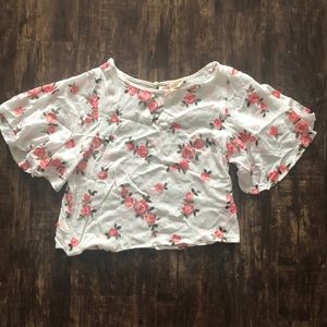 Embroidered flower top